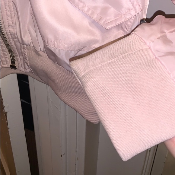 FREE PEOPLE BABY PINK NYLON SPRING BOMBER JACKET - Picture 3 of 7